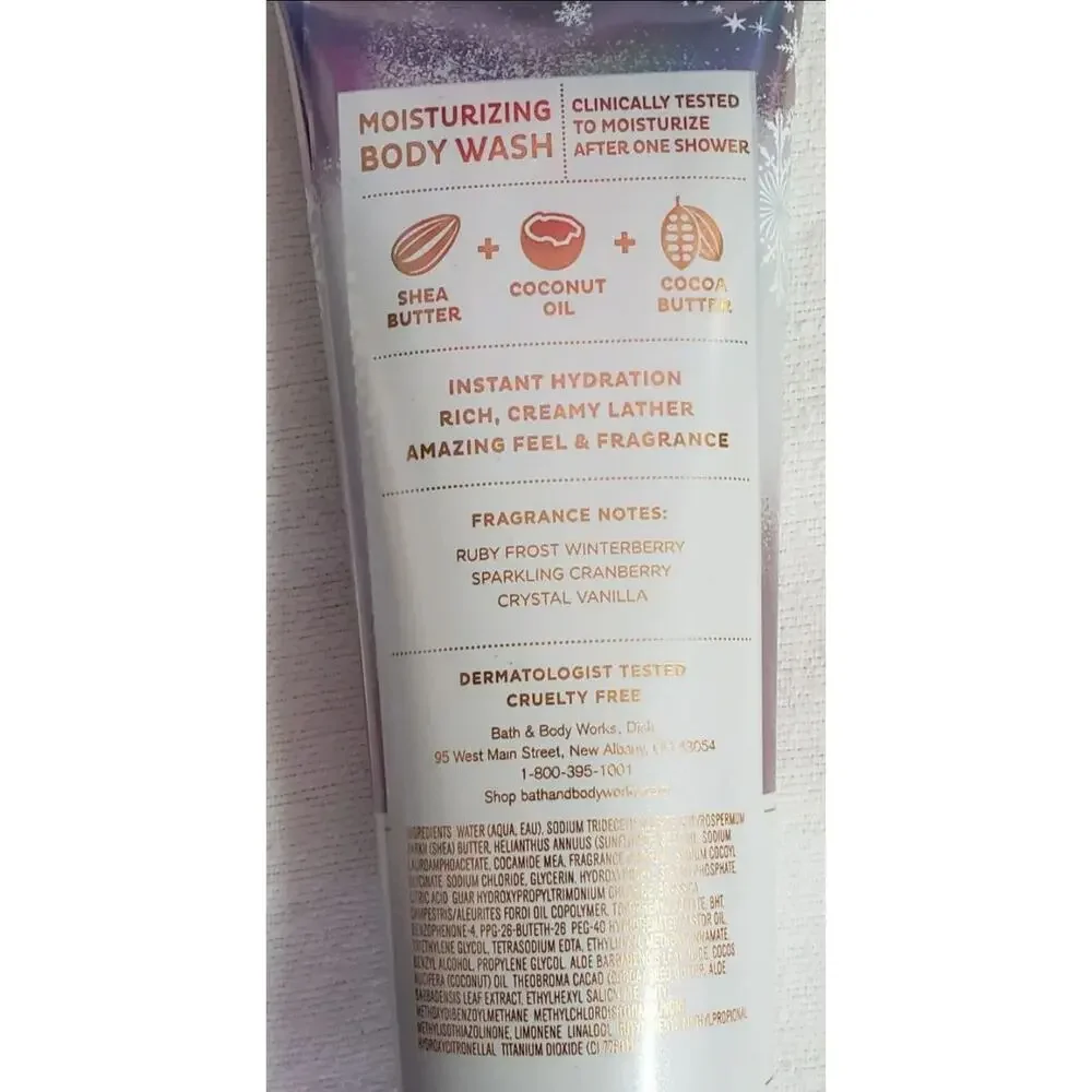 BBW Winterberry Wonder Moisturizing Body Wash & Cream Body Care Set